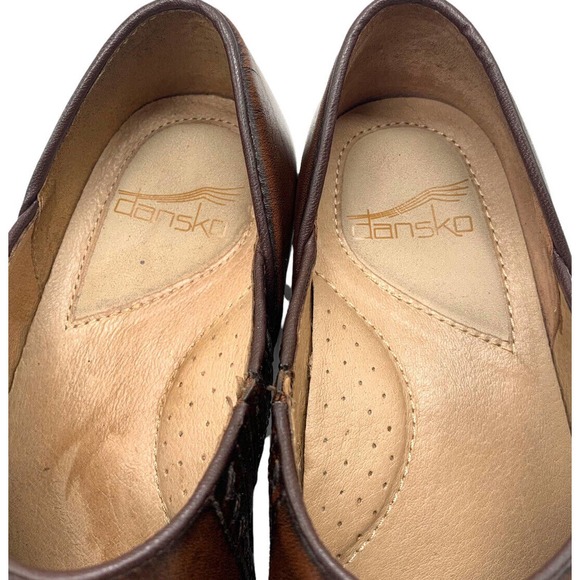 Dansko Clogs Mules Brown Leather Stitching Slip On Women Size 37 US 6.5/7 M - Picture 7 of 10